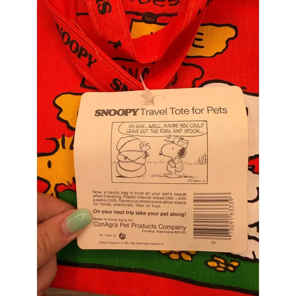 Vintage Snoopy Peanuts Jumbo Travel Tote For Pets-Petique ConAgra-Dog Gone Bag